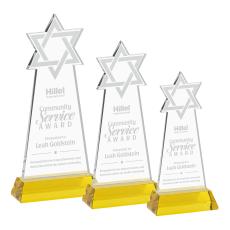 Star of David on Hartford Base Gold Unique Crystal Trophy - Crystal Trophies