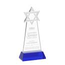 Star of David on Hartford Base Blue Unique Crystal Trophy