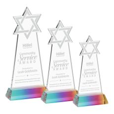 Star of David on Hartford Base Prismatic Unique Crystal Trophy - Crystal Trophies