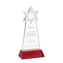 Star of David on Hartford Base Red Unique Crystal Trophy