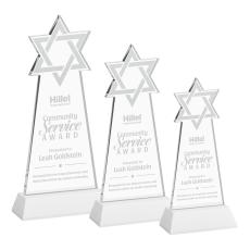Star of David on Hartford Base Fagan Unique Crystal Trophy - Crystal Trophies