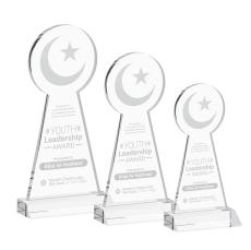 Crescent & Star Clear Unique Crystal Trophy - Crystal Trophies