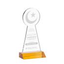 Crescent & Star Amber Unique Crystal Trophy