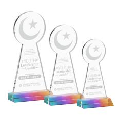 Crescent & Star Prismatic Unique Crystal Trophy - Crystal Trophies