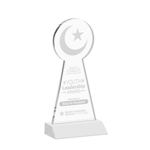 Awards and Plaques - Crystal Trophies - Crescent & Star Fagan Unique Crystal Trophy