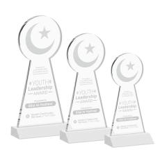 Crescent & Star Fagan Unique Crystal Trophy - Crystal Trophies