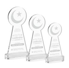Crescent & Star on Alberton Base Clear Unique Crystal Trophy - Crystal Trophies