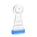Crescent & Star on Alberton Base Sky Blue Unique Crystal Trophy