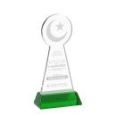 Crescent & Star on Hartford Base Green Unique Crystal Trophy