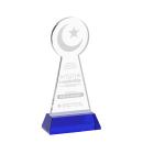 Crescent & Star on Hartford Base Blue Unique Crystal Trophy