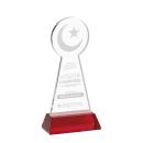 Crescent & Star on Hartford Base Red Unique Crystal Trophy