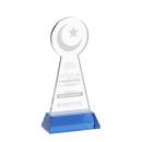 Crescent & Star on Hartford Base Sky Blue Unique Crystal Trophy