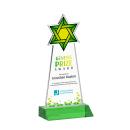 Star of David Full Color Green Unique Crystal Trophy