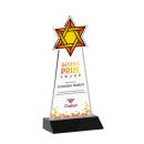 Star of David Full Color Black Unique Crystal Trophy