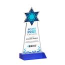 Star of David Full Color Blue Unique Crystal Trophy