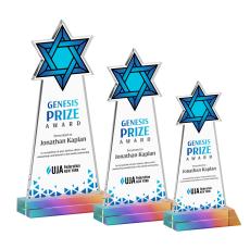 Star of David Full Color Prismatic Unique Crystal Trophy - Crystal Trophies