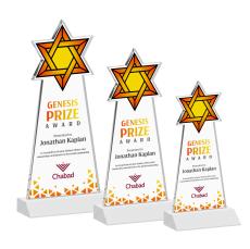 Star of David Full Color Fagan Unique Crystal Trophy - Crystal Trophies