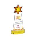 Star of David Full Color on Alberton Base Gold Unique Crystal Trophy