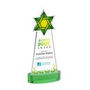 Star of David Full Color on Alberton Base Green Unique Crystal Trophy