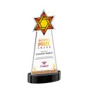 Star of David Full Color on Alberton Base Black Unique Crystal Trophy