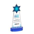 Star of David Full Color on Alberton Base Blue Unique Crystal Trophy
