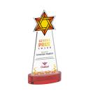 Star of David Full Color on Alberton Base Red Unique Crystal Trophy