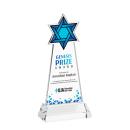 Star of David Full Color on Hartford Base Clear Unique Crystal Trophy