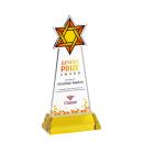Star of David Full Color on Hartford Base Gold Unique Crystal Trophy