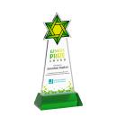 Star of David Full Color on Hartford Base Green Unique Crystal Trophy