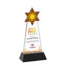 Star of David Full Color on Hartford Base Black Unique Crystal Trophy