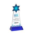 Star of David Full Color on Hartford Base Blue Unique Crystal Trophy