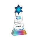 Star of David Full Color on Hartford Base Prismatic Unique Crystal Trophy