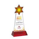 Star of David Full Color on Hartford Base Red Unique Crystal Trophy