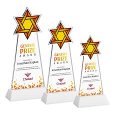 Star of David Full Color on Hartford Base Fagan Unique Crystal Trophy - Crystal Trophies
