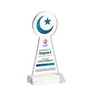 Crescent & Star Full Color Clear Unique Crystal Trophy