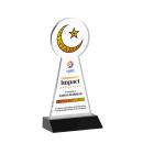 Crescent & Star Full Color Black Unique Crystal Trophy