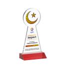 Crescent & Star Full Color Red Unique Crystal Trophy
