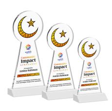 Crescent & Star Full Color Fagan Unique Crystal Trophy - Custom Trophies