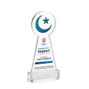 Crescent & Star Full Color on Alberton Base Clear Unique Crystal Trophy