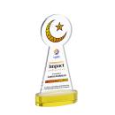 Crescent & Star Full Color on Alberton Base Gold Unique Crystal Trophy
