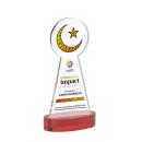 Crescent & Star Full Color on Alberton Base Red Unique Crystal Trophy