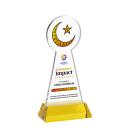 Crescent & Star Full Color on Hartford Base Gold Unique Crystal Trophy