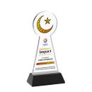 Crescent & Star Full Color on Hartford Base Black Unique Crystal Trophy
