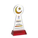 Crescent & Star Full Color on Hartford Base Red Unique Crystal Trophy