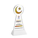 Crescent & Star Full Color on Hartford Base Fagan Unique Crystal Trophy