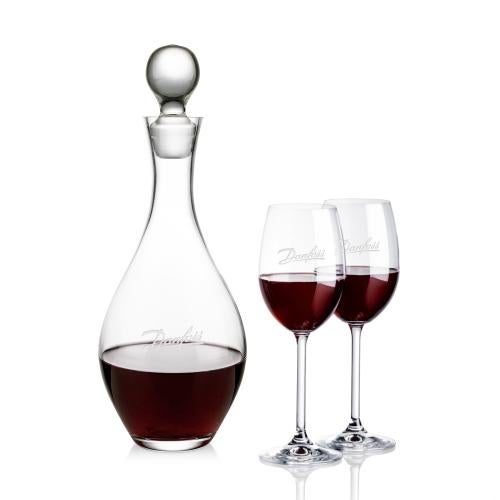 Custom Barware Glasses - Decanters - Briarwood Decanter & Neptune Wine Set