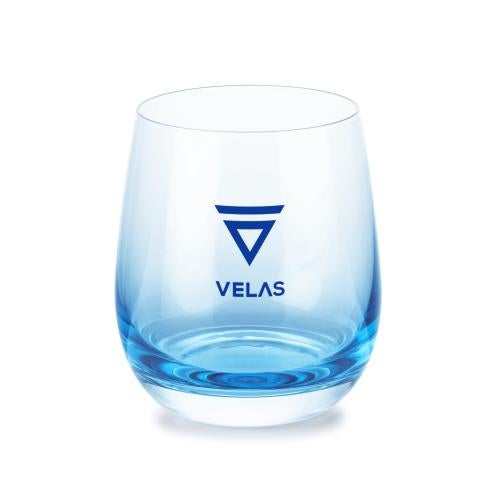 Custom Barware Glasses - Wine Glasses - Soudan Blue Stemless Wine - Imprinted