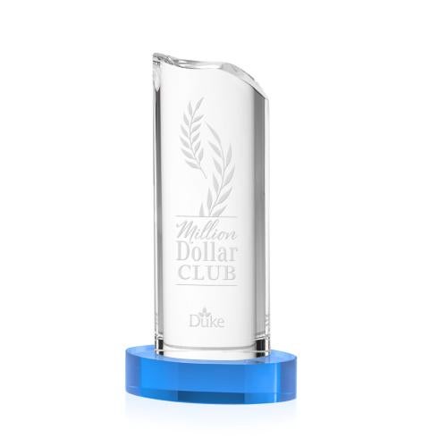 Awards and Plaques - Crystal Trophies - Flagstaff Sky Blue Towers Crystal Trophy