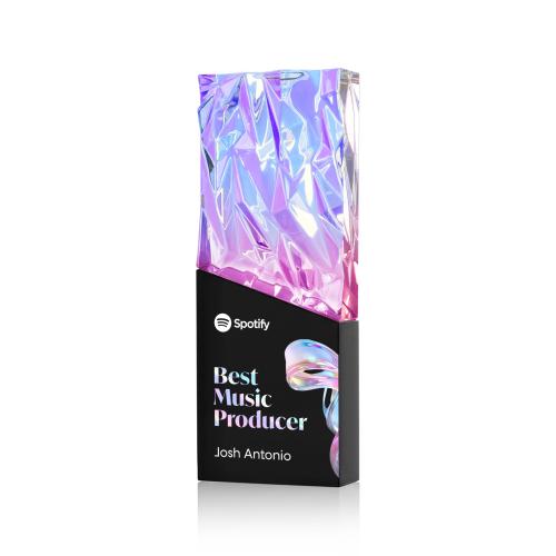Awards and Plaques - Crystal Trophies - Ophelia Full Color Black Towers Crystal Trophy