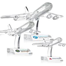 Airplane Full Color Unique Crystal Trophy - Custom Trophies